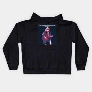 Abstract Angus Young and his quotes in WPAP Kids Hoodie